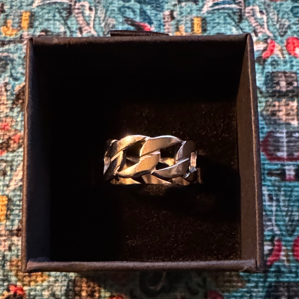 Silver Stainless Steel Chain-Link Ring